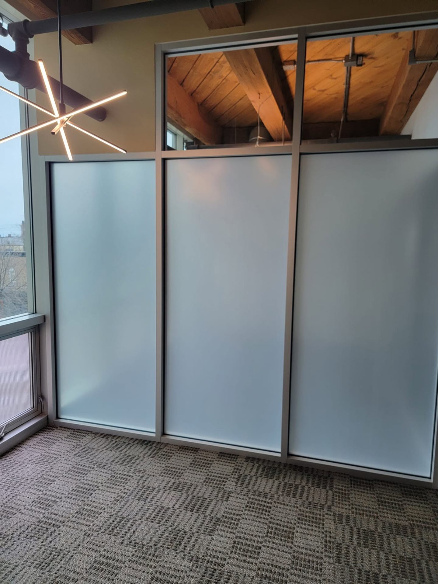 Frosted office partitions
