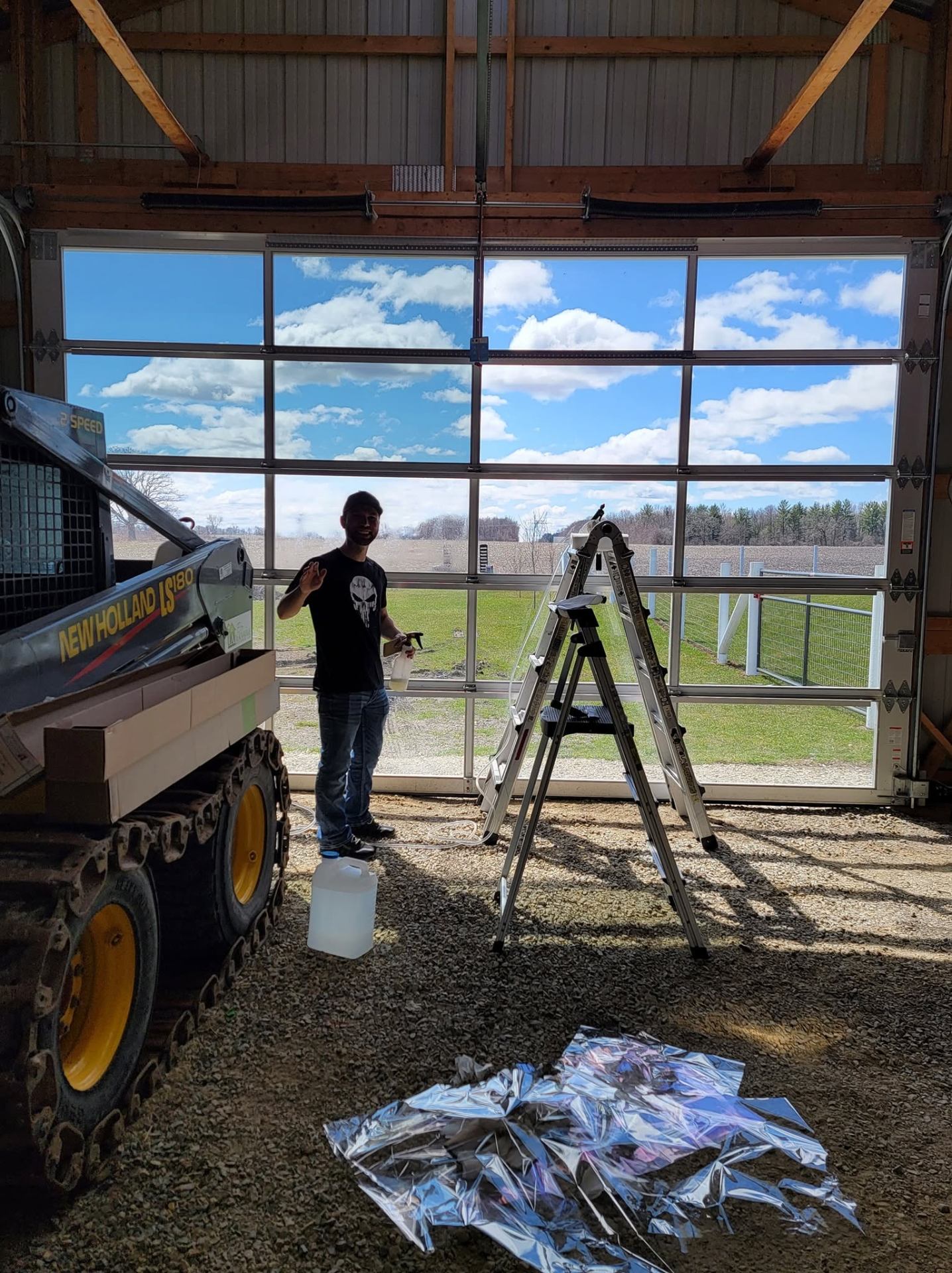 Barn shop overhead door film